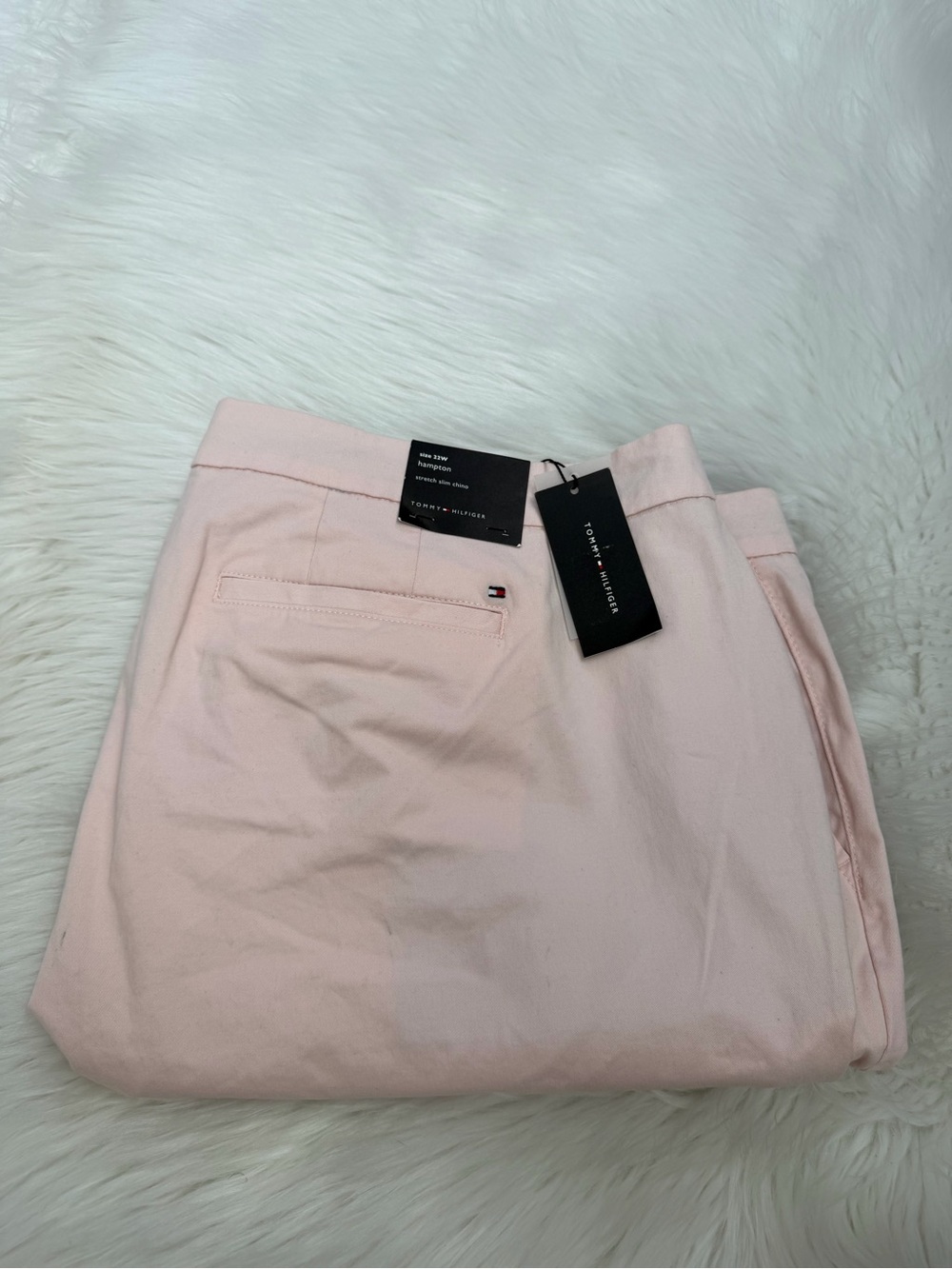 Tommy Hilfiger Hampton Light Pink Stretch Slim Chino Pants S 22W